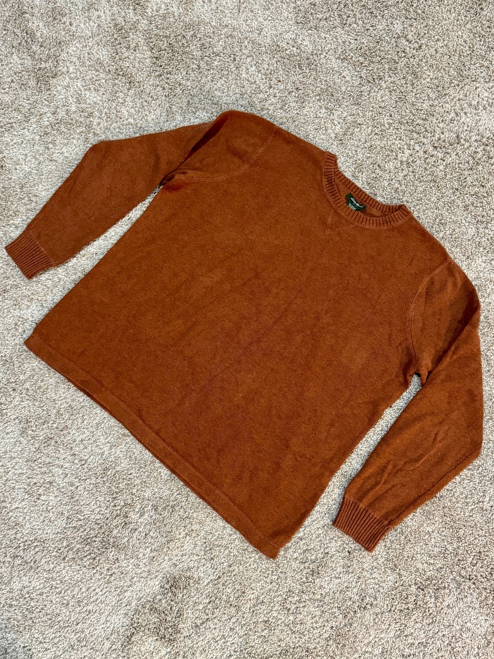 EUC Eddie Bauer Rust-Colored Cotton/Nylon Crewneck Sweater, Size Large